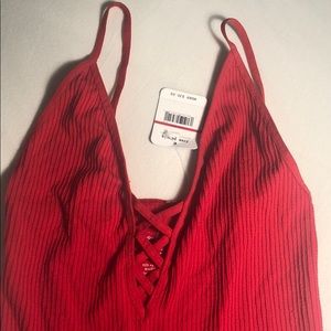 NWT Free People Criss Cross Front Tank